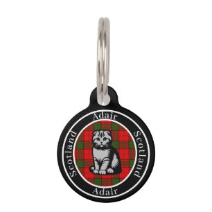 Placa Para Mascotas Adair Tartan & Scottish Kitty Personalizado