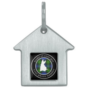 Placa Para Mascotas Adam Tartan Scottie Dog Personalizado