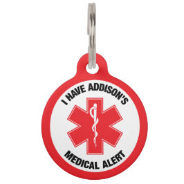Placa Para Mascotas Addison's Disease Medical Alert 