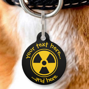 Placa Para Mascotas Advertencia de radiactividad