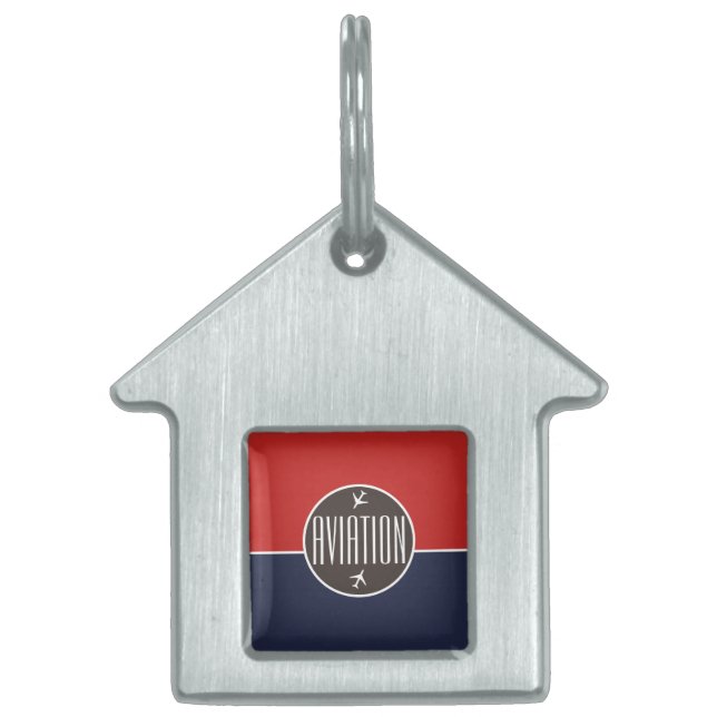 Placa Para Mascotas Aeronave piloto de aviones Funky (Frente)