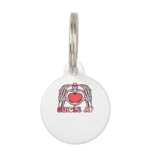 Placa Para Mascotas Af Skeleton Hands Día de San Valentín Classic