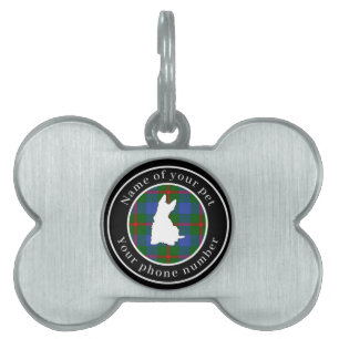 Placa Para Mascotas Agnew Tartan Scottie Dog Personalizado