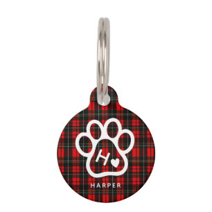 Placa Para Mascotas Agrega tu propio monograma de tartán para mascotas