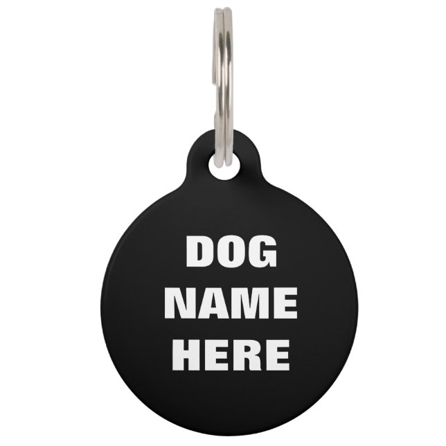 Placa Para Mascotas Agregar nombre de perro, teléfono, etc., texto bla (Anverso)