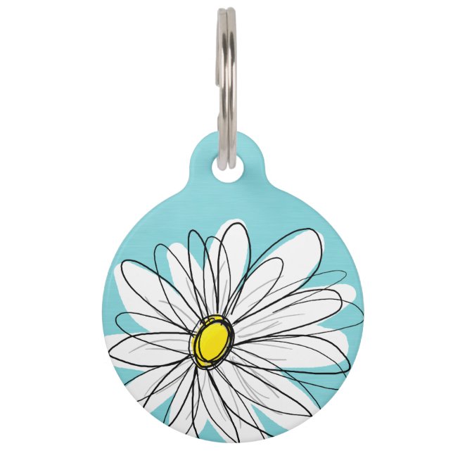 Placa Para Mascotas Aguamarina y texto caprichoso del personalizado de (Anverso)