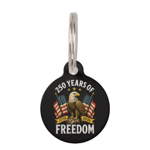 Placa Para Mascotas Águila calva de 250 años de libertad