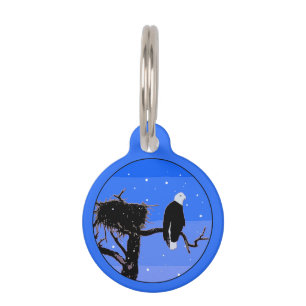 Placa Para Mascotas Águila calva en invierno - Arte de vida salvaje or