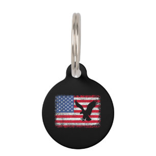 Placa Para Mascotas Águila de la bandera americana EE. UU.
