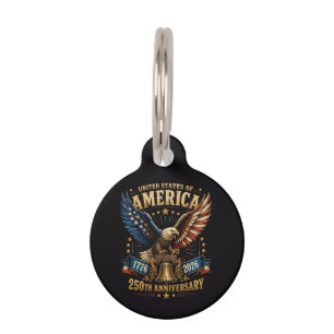 Placa Para Mascotas Águila del 250 aniversario de Estados Unidos de Am