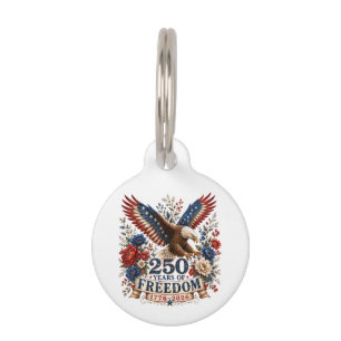 Placa Para Mascotas Águila del 250 Aniversario de la Libertad EE. UU.