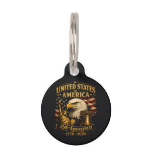 Placa Para Mascotas Águila del 250 aniversario de los Estados Unidos d