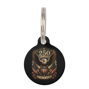Placa Para Mascotas Águila patriótica americana 1776 2026 250º 4 de ju