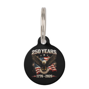 Placa Para Mascotas Águila Patriótica de los Estados Unidos 250 Aniver
