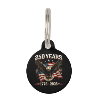 Placa Para Mascotas Águila Patriótica de los Estados Unidos 250 Aniver