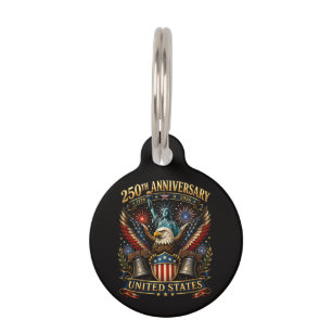 Placa Para Mascotas Águila Patriótica del 250 Aniversario de Estados U