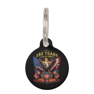 Placa Para Mascotas Águila Patriótica Fe Libertad 250 Años 1776 2026