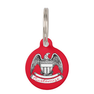 Placa Para Mascotas Águila patriótica vintage PlaqueThunder_Cove