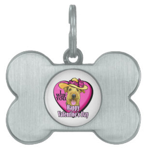 Placa Para Mascotas Airedale Terrier Día de San Valentín