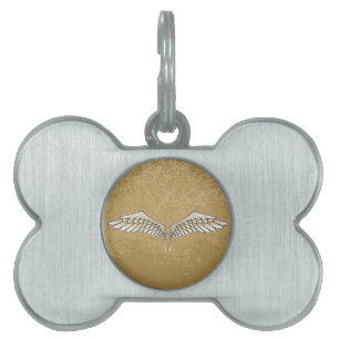 Placa Para Mascotas Alas beige