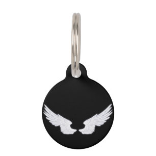 Placa Para Mascotas Alas blancas del ángel de Falln