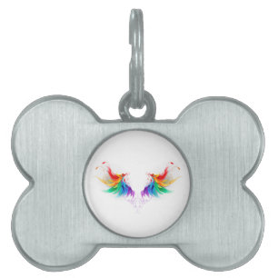 Placa Para Mascotas Alas del arco iris fluidas