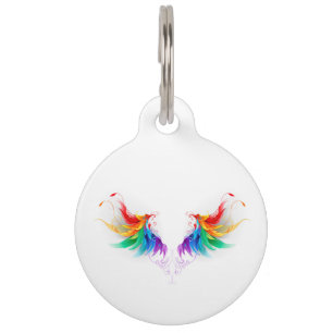 Placa Para Mascotas Alas del arco iris fluidas