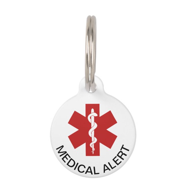 Placa Para Mascotas Alerta médica (Anverso)