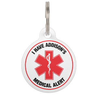 Placa Para Mascotas Alerta Médica de Enfermedad de Addison