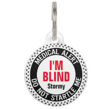 Alerta Médica para Mascotas Ciegas Nombre Personal