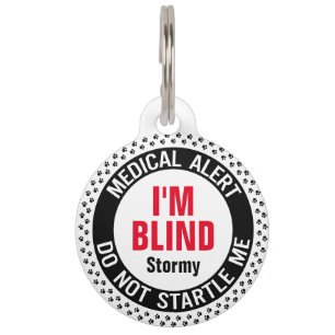 Placa Para Mascotas Alerta Médica para Mascotas Ciegas Nombre Personal