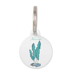 Placa Para Mascotas Algas de Alga Azul Thunder_Cove