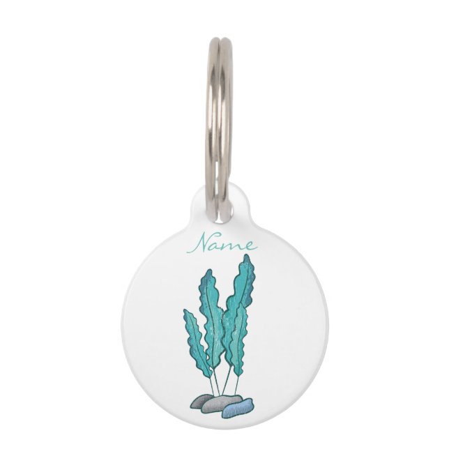 Placa Para Mascotas Algas de Alga Azul Thunder_Cove (Reverso)