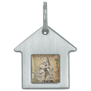 Placa Para Mascotas Alice in Wonderland Flamingo Classic