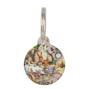 Placa Para Mascotas Alice in Wonderland tea party characters