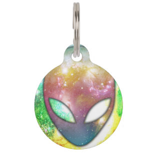 Placa Para Mascotas Alien espacial