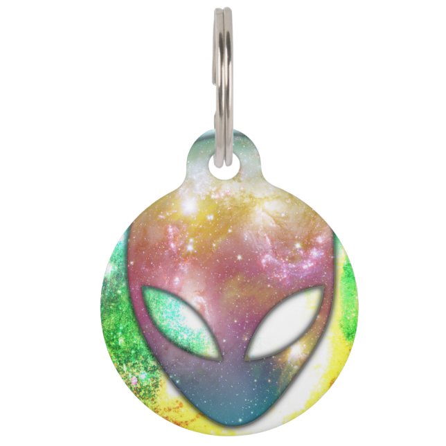 Placa Para Mascotas Alien espacial (Anverso)