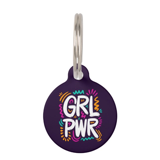 Placa Para Mascotas Alimentación de Chica (Anverso)