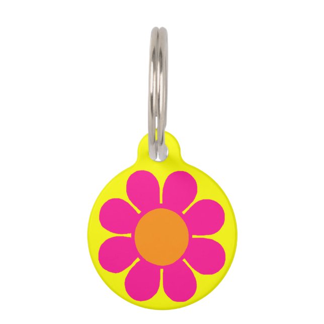 Placa Para Mascotas Alimentación de flor del Personalizable (Anverso)