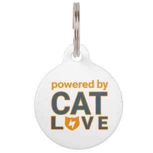 Placa Para Mascotas Alimentado por el amor a los gatos