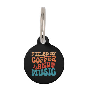 Placa Para Mascotas Alimentado por la tipografía vintage del retro del