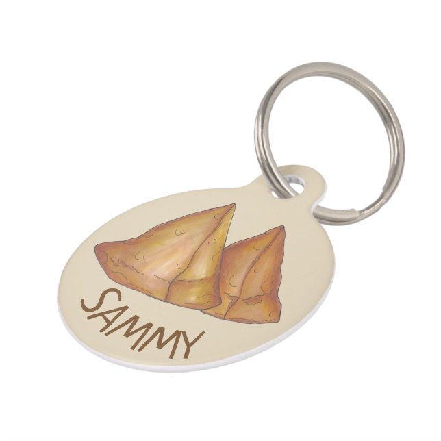 Placa Para Mascotas Alimentos indios fritos Samosa Coconut Samosas (Lateral)