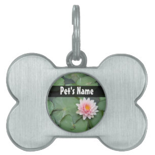 Placa Para Mascotas Almohadilla personalizada para lirios rosas/verdes