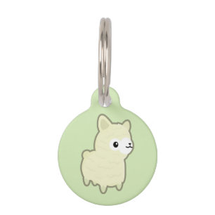 Placa Para Mascotas Alpaca de Kawaii