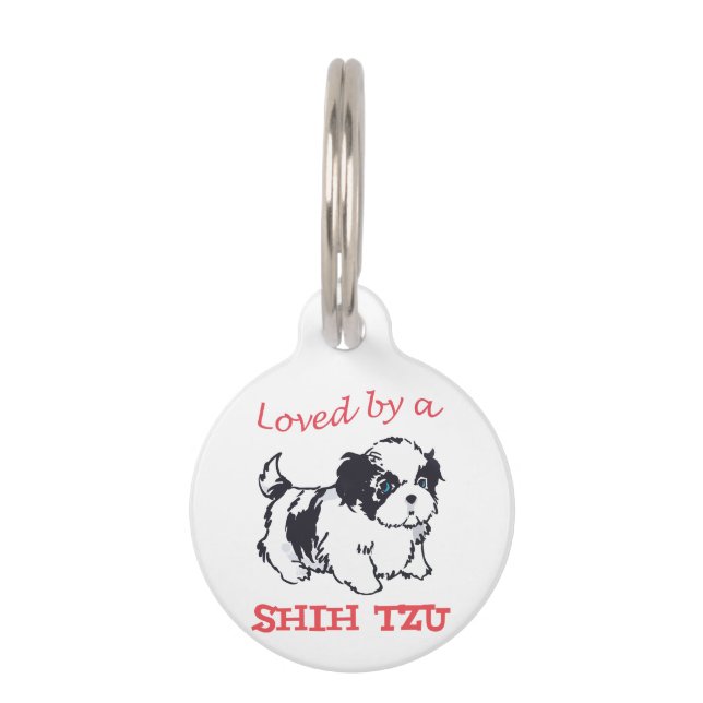 Placa Para Mascotas Amado por un Shih Tzu (Anverso)