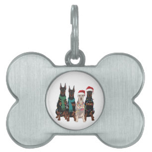 Placa Para Mascotas Amante de Doberman en Navidad Perro Mamá Fiesta