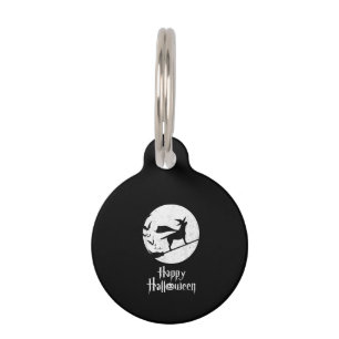 Placa Para Mascotas Amante de los Perros Feliz Halloween Bruja Lab e