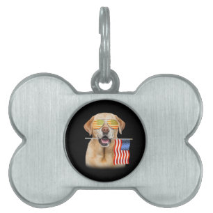 Placa Para Mascotas Amante de los Perros Labrador Retriever Bandera