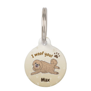 Placa Para Mascotas Amante feliz de Pekinés Yo te ladro Patas
