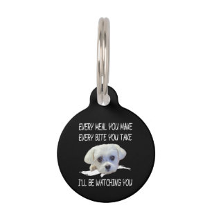 Placa Para Mascotas Amantes de Perros   Cute Maltés Cada Comida Que Ha